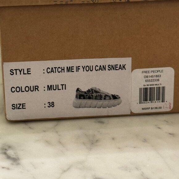 Free People Catch Me If You Can Sneaker in Multi Size 38 (7.5) - Picture 9 of 11